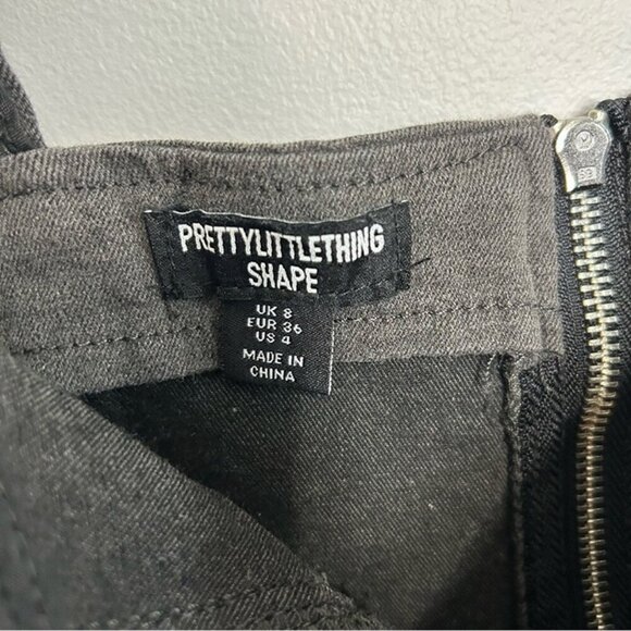 PrettyLittleThing Charcoal Black Shapewear Corset Tank Top Women’s Size 4 - Picture 5 of 7